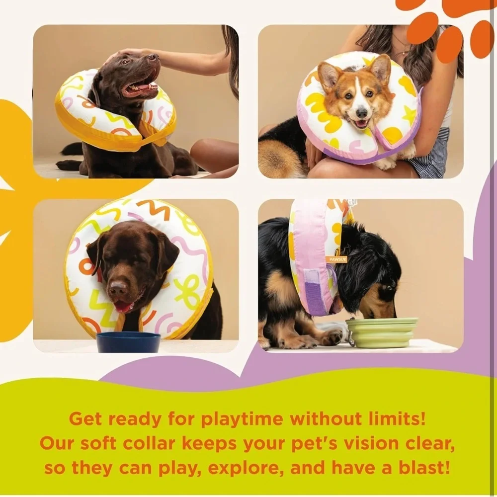 Protective Inflatable Dog Cone Collar | Dog Soft Cone for Dogs (061)